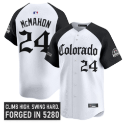Alternative view of Ryan McMahon Jersey #24 Colorado Rockies Gothic Mile High Shadows Edition Stitched Baseball