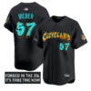 Shane Bieber Jersey #57 Cleveland Indians Graffiti 216 Ink Edition Stitched Baseball