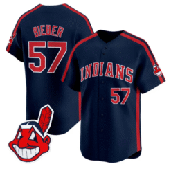 Shane Bieber Jersey #57 Cleveland Indians Ricky Wild Thing Vaughn Stitched Baseball