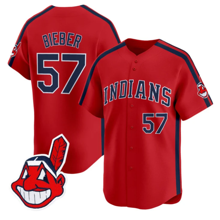 Shane Bieber Jersey #57 Cleveland Indians Ricky Wild Thing Vaughn Stitched Baseball - Image 3