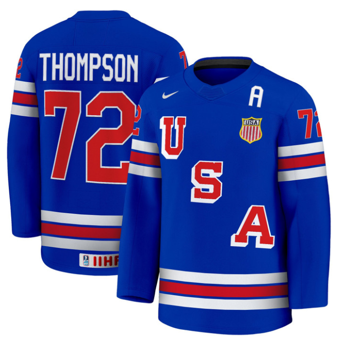 Tage Thompson Jersey #72 USA Hockey 2025 Premium Away All Stitched