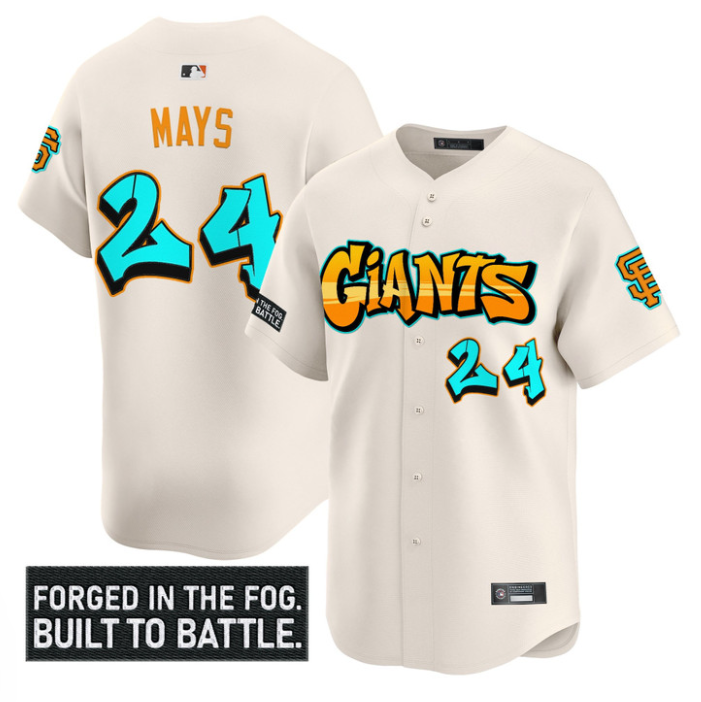 Willie Mays Jersey #24 San Francisco Giants Graffiti Fog City Drop Stitched Baseball - Image 2