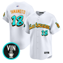 Alternative view of Yamamoto Jersey #18 Los Angeles Dodgers Graffiti Street Style Stitched Baseball