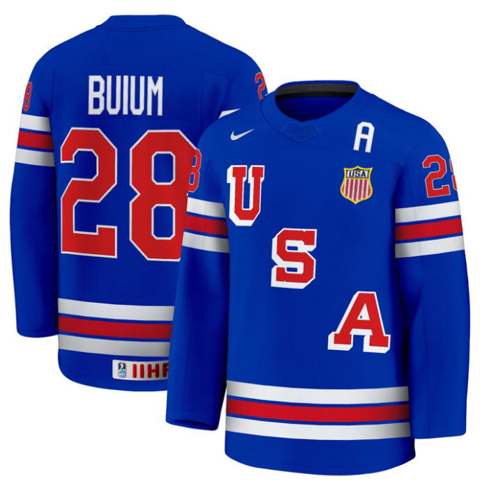 Zeev Buium Jersey #28 USA Hockey 2025 Premium Away All Stitched