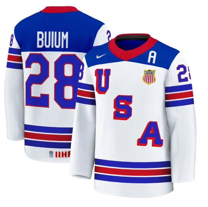 Zeev Buium Jersey #28 USA Hockey 2025 Premium Away All Stitched - Image 2