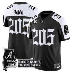 Bama Jersey #205 Alabama Crimson Gothic Bama Blood Edition Football Stitched