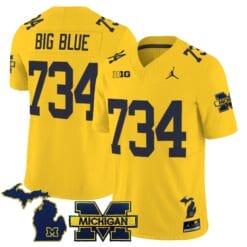 Big Blue Jersey #734 Michigan Wolverines 2025 Vapor Stitched Football