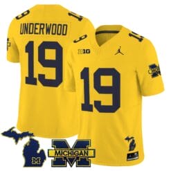 Alternative view of Bryce Underwood Jersey #19 Michigan Wolverines 2025 Stitched Football
