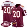 Caleb Woodson Jersey #20 Virginia Tech Hokies 2025 Stitched Football
