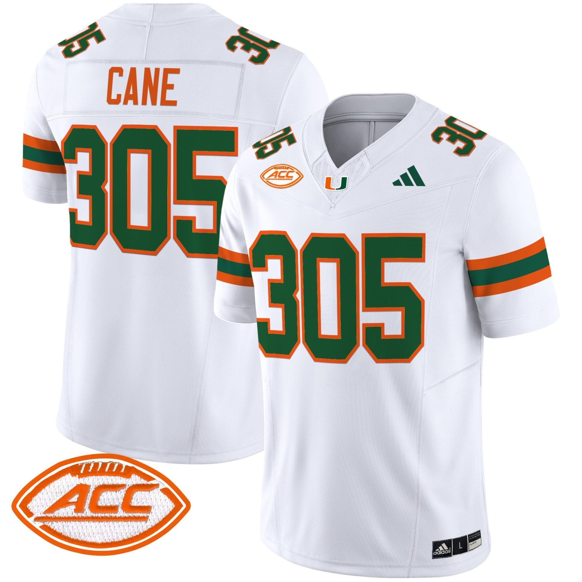 Cane Jersey #305 Miami Hurricanes 2025 Vapor Limited Stitched Football - Image 2