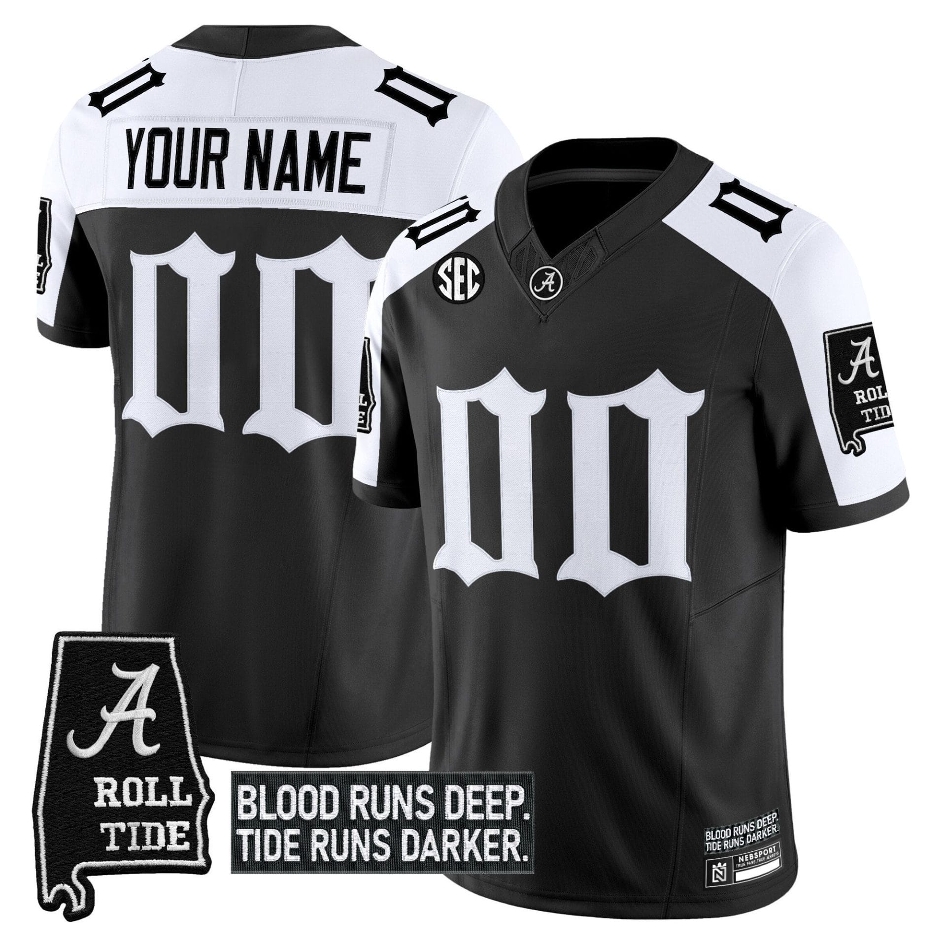 Custom Alabama Crimson Tide Jersey Gothic Bama Blood Edition Football Stitched