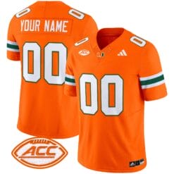 Alternative view of Custom Miami Hurricanes Jersey Name, Number 2025 Limited Football Stitched