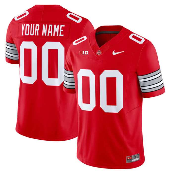 Custom Ohio State Buckeyes Jersey Heritage Stripe 2025-26 Limited Stitched Football - Image 3