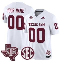 Alternative view of Custom Texas A&M Aggies Jersey Name, Number 2025 Vapor Stitched Football