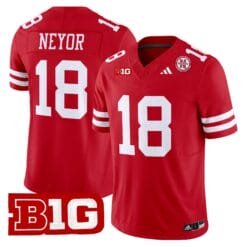 Alternative view of Isaiah Neyor Jersey #18 Nebraska Cornhuskers 2025 Stitched Football