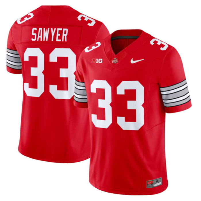 Jack Sawyer Jersey #33 Ohio State Heritage Stripe 2025-26 Stitched Football - Image 2