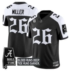 Jam Miller Jersey #26 Alabama Crimson Gothic Bama Blood Edition Stitched Football