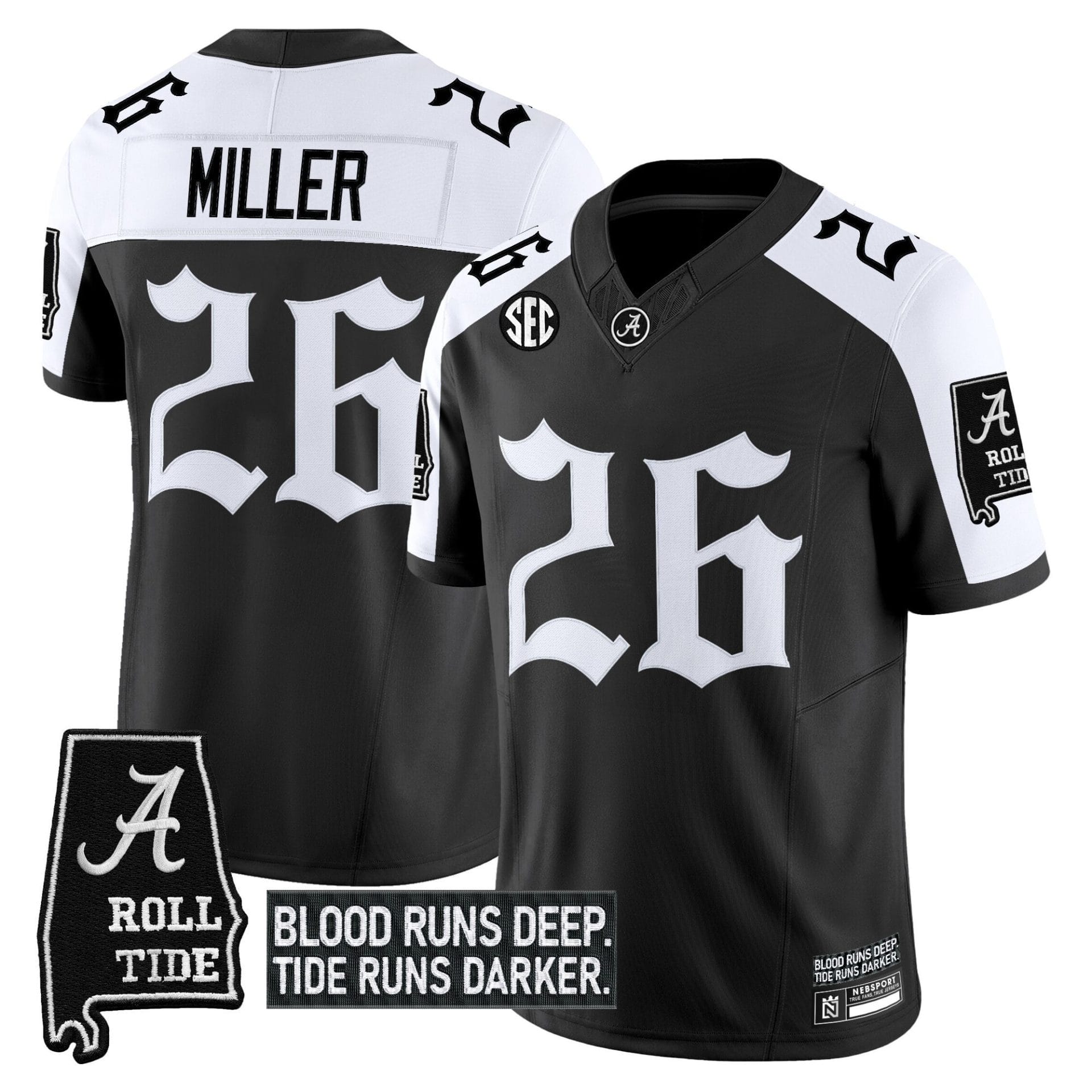 Jam Miller Jersey #26 Alabama Crimson Gothic Bama Blood Edition Stitched Football