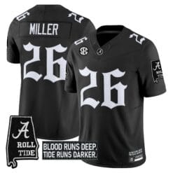 Alternative view of Jam Miller Jersey #26 Alabama Crimson Gothic Bama Blood Edition Stitched Football