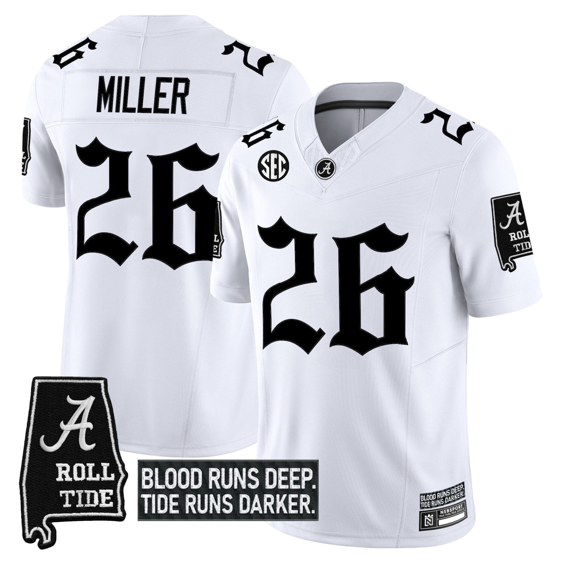 Jam Miller Jersey #26 Alabama Crimson Gothic Bama Blood Edition Stitched Football - Image 3