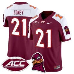 Jeremiah Coney Jersey #21 Virginia Tech Hokies 2025 Stitched Football