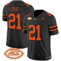 Jordan Lyle Jersey #21 Miami Hurricanes 2025 Limited Stitched Football
