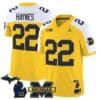 Justice Haynes Jersey #22 Michigan Wolverines 2025 Stitched Football