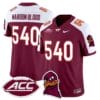 Maroon Blood Jersey #540 Virginia Tech Hokies 2025 Stitched Football