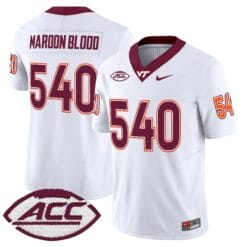 Alternative view of Maroon Blood Jersey #540 Virginia Tech Hokies 2025 Stitched Football