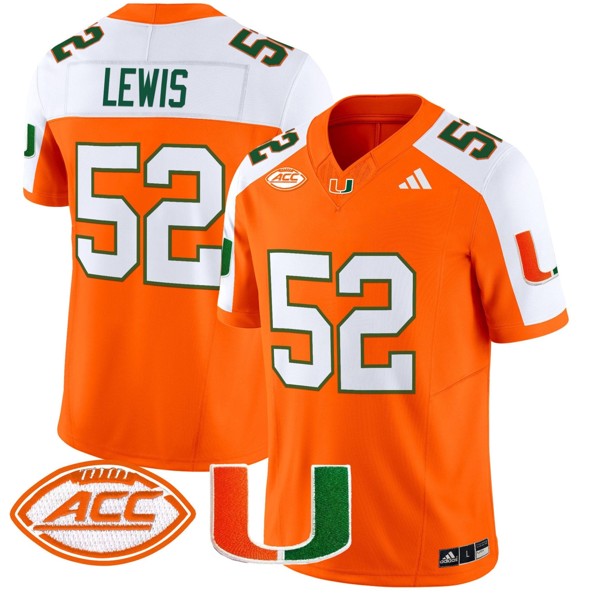 Ray Lewis Jersey #52 Miami Hurricanes 2025 Vapor Stitched Football - Image 4