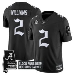 Alternative view of Ryan Williams Jersey #2 Alabama Crimson Gothic Bama Blood Edition Stitched Football