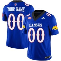 Alternative view of Custom Kansas Jayhawks Jersey Blackhawk Vapor Limited Stitched All Colors