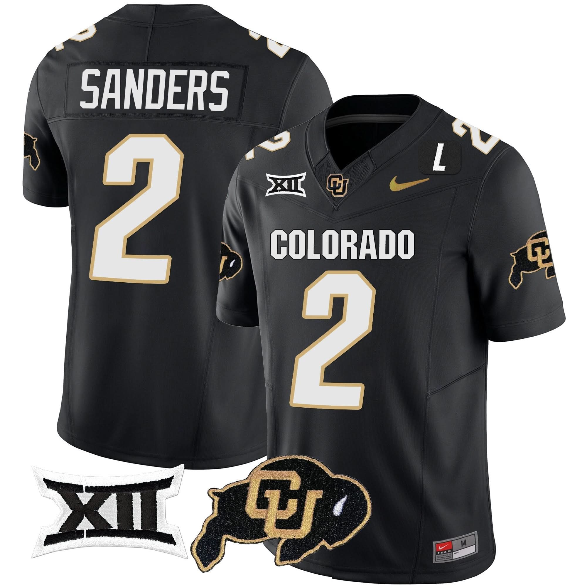 Colorado Buffaloes Vapor Limited Jersey V2 - Big 12 XII Patch - All Stitched - Image 48