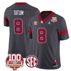 Alternative view of Oklahoma Sooners 100th Anniversary Patch Vapor Limited Jersey - All Stitched