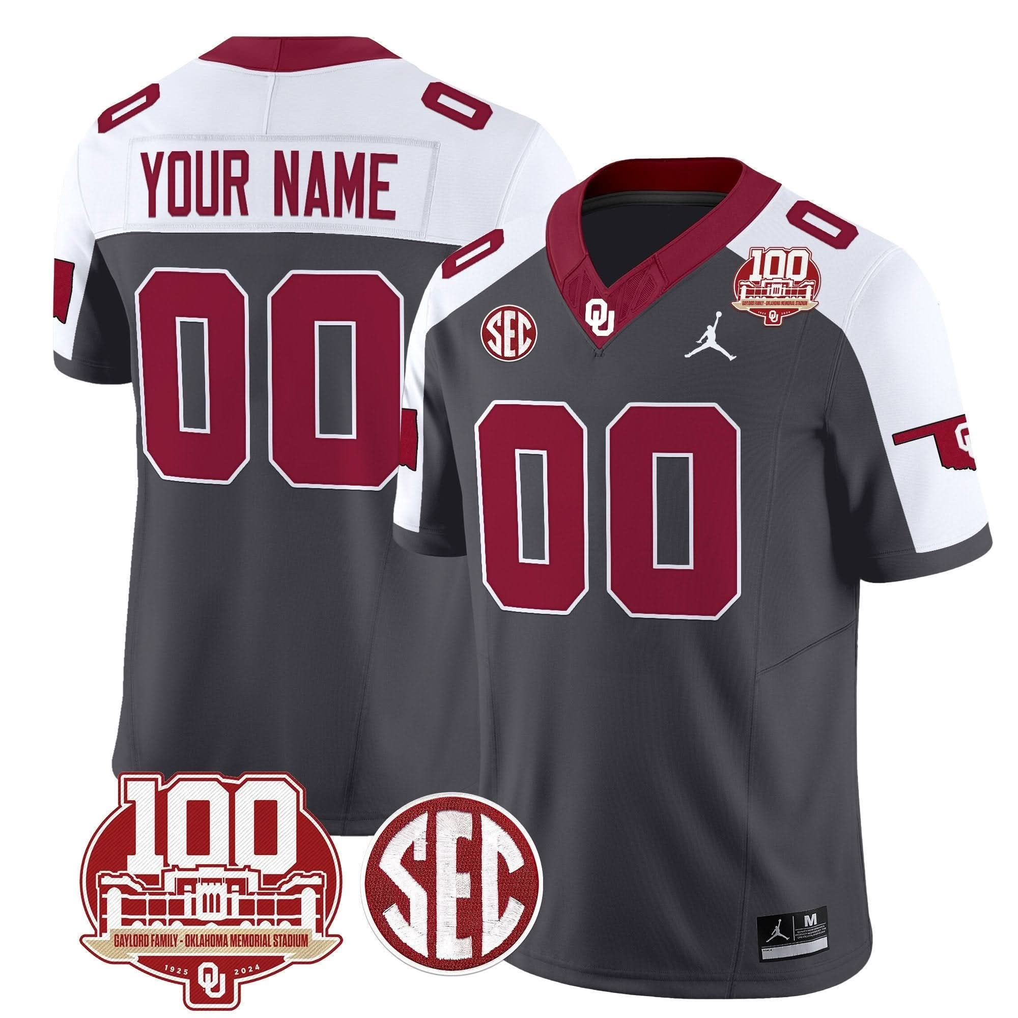 Custom Oklahoma Sooners Jersey 100th Anniversary Patch Vapor Limited Stitched - Image 6