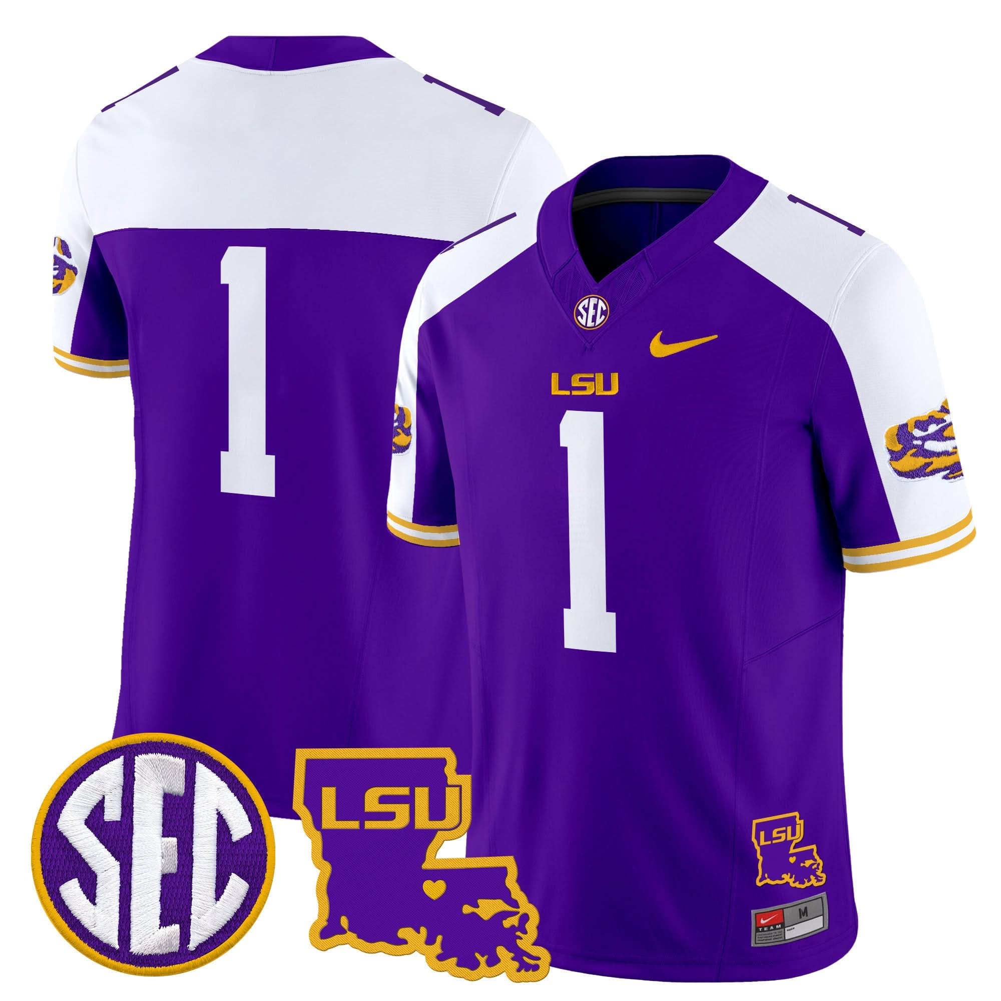 LSU Tigers 2025 Louisiana Patch Vapor Limited Jersey - All Stitched - Image 3