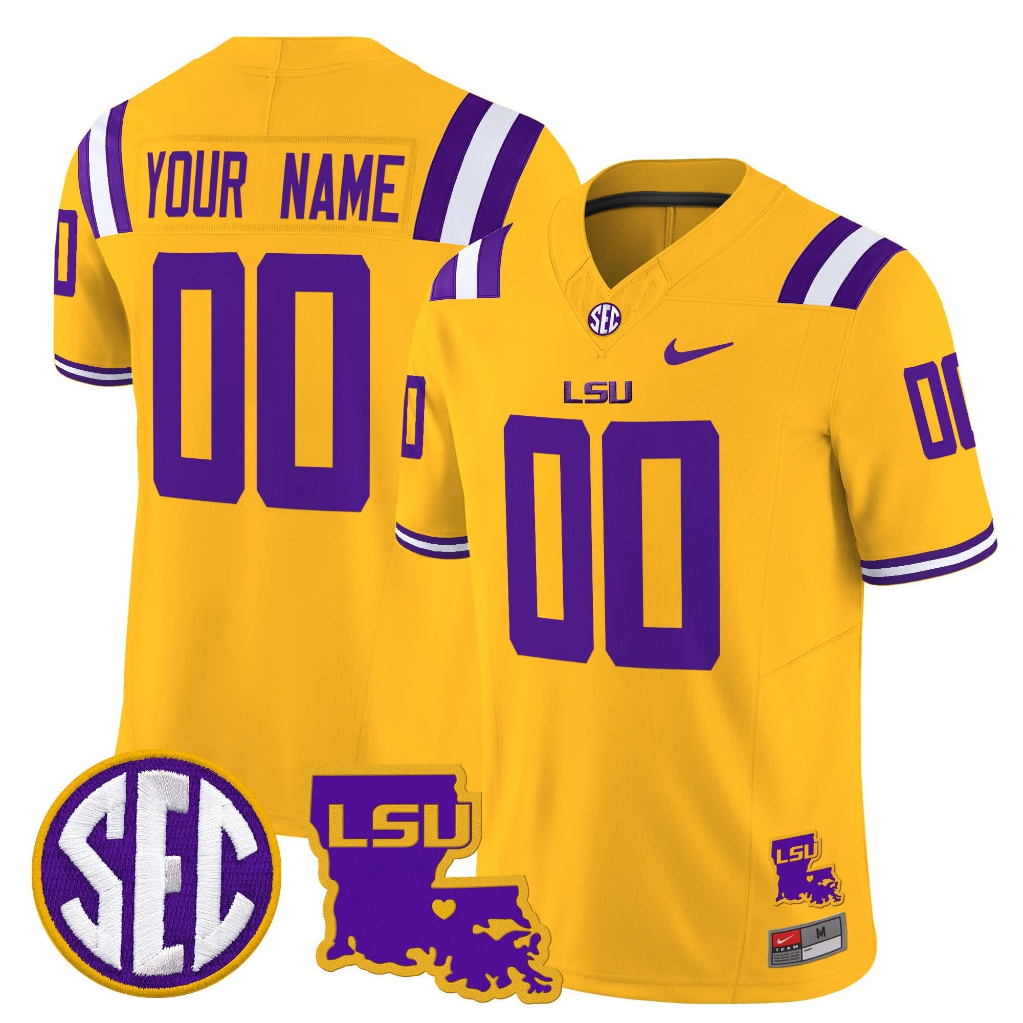 Custom LSU Tigers Jersey 2025 Louisiana Patch Vapor Limited - All Stitched - Image 4