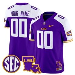 Custom LSU Tigers Jersey 2025 Louisiana Patch Vapor Limited - All Stitched