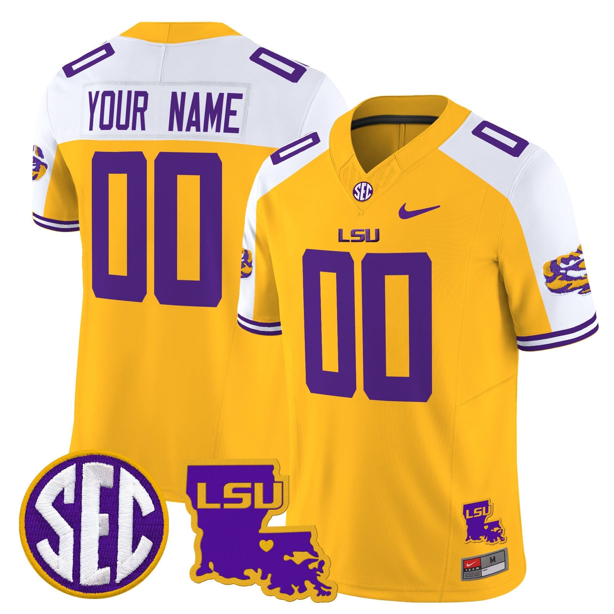 Custom LSU Tigers Jersey 2025 Louisiana Patch Vapor Limited - All Stitched - Image 5