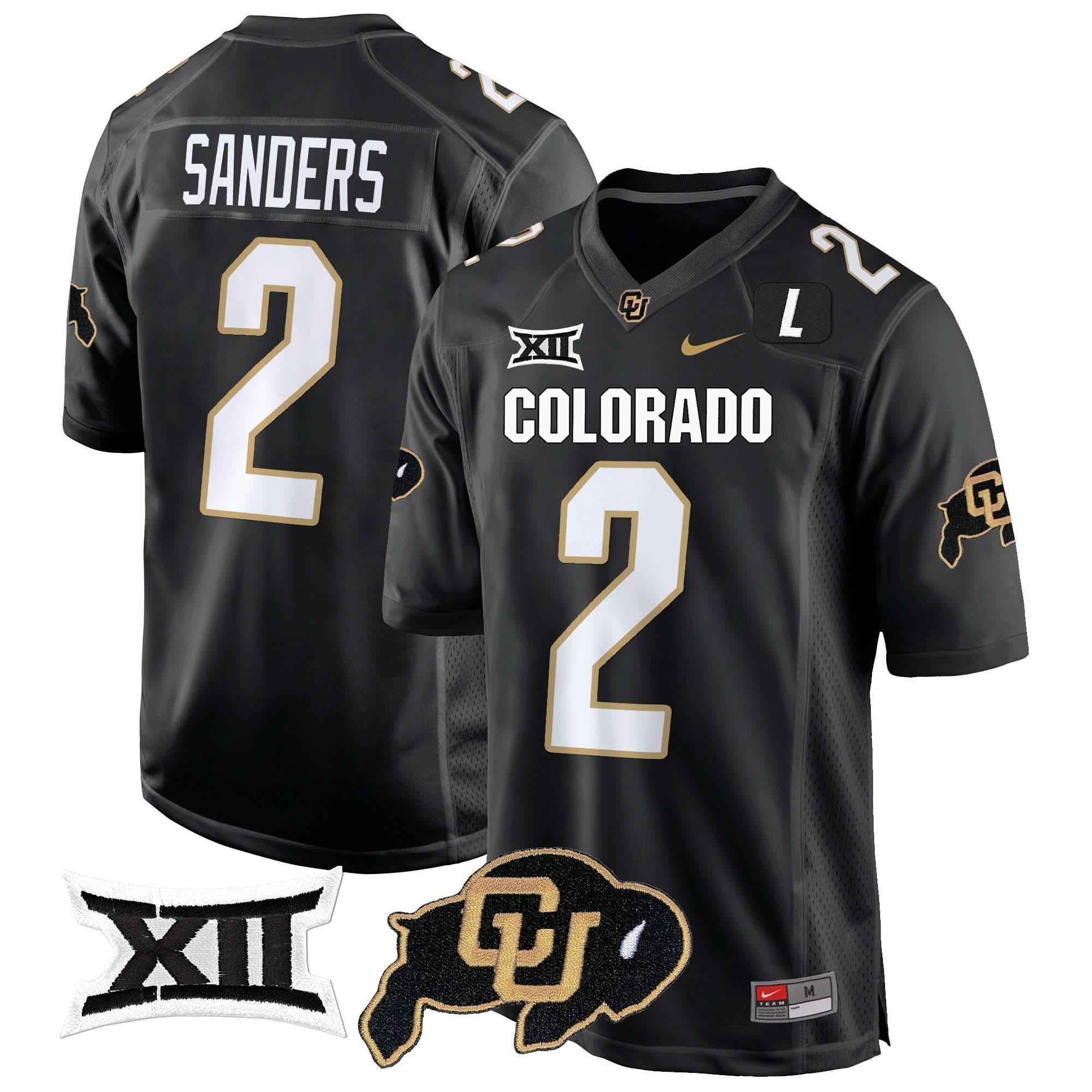 Colorado Buffaloes Big 12 XII Patch Game Jersey V2 - All Stitched - Image 48