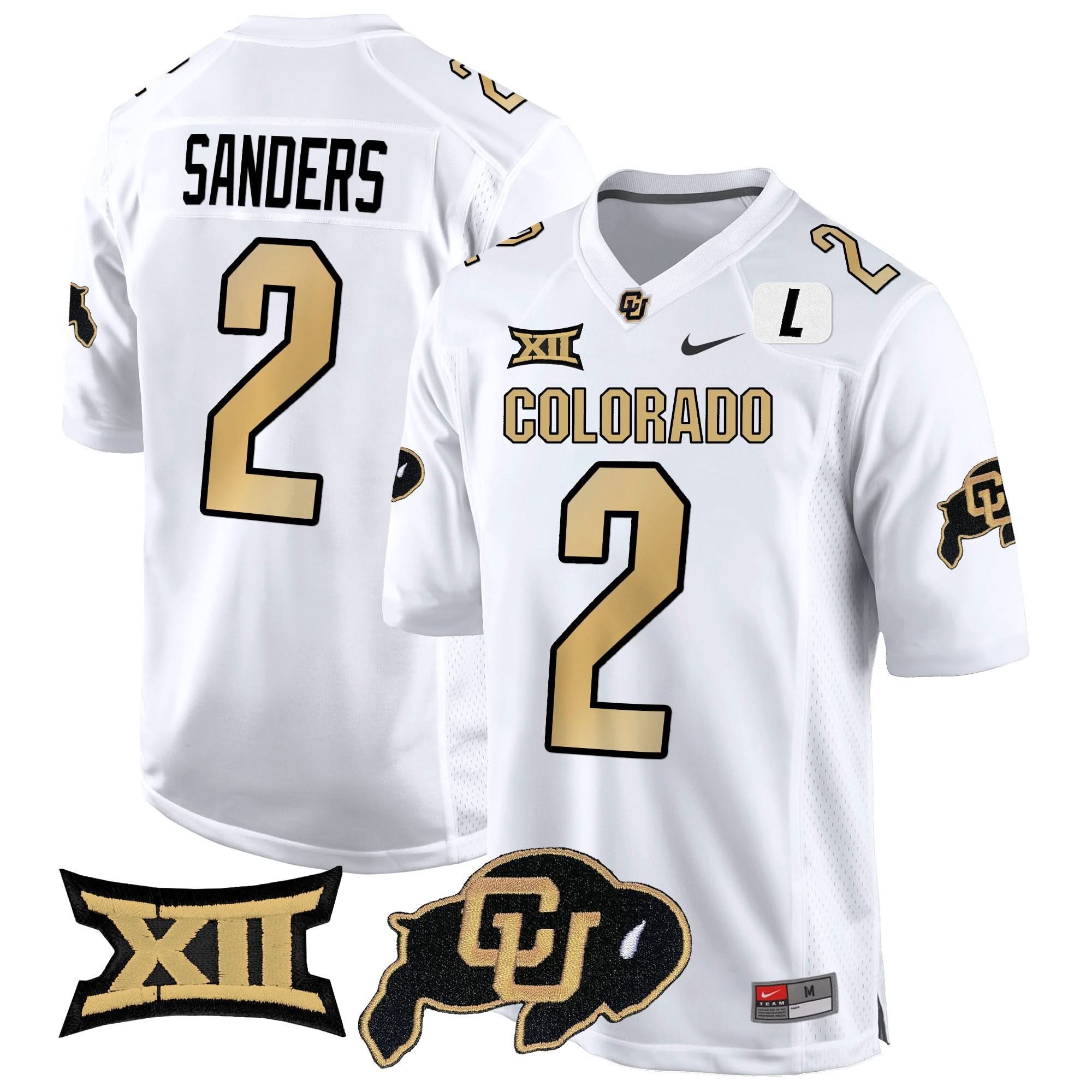 Colorado Buffaloes Big 12 XII Patch Game Jersey V2 - All Stitched - Image 9