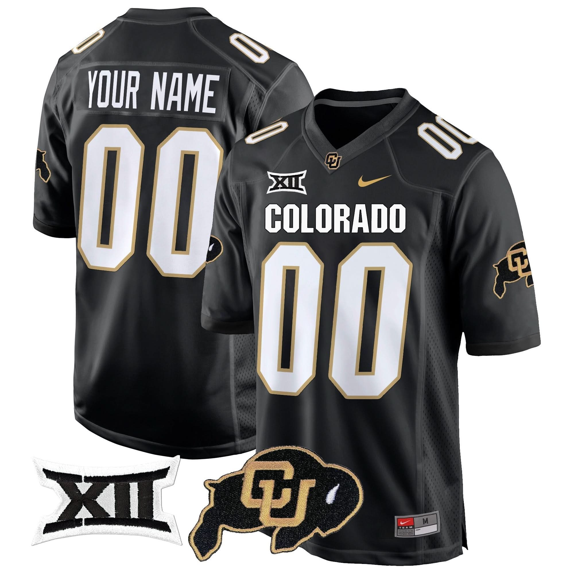 Custom Colorado Buffaloes Jersey Big 12 XII Patch Game V2 - All Stitched Colors - Image 2