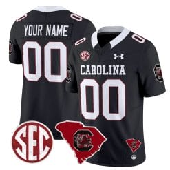 Alternative view of Custom South Carolina Gamecocks Jersey 1980 Throwback Home Patch Vapor Limited Stitched