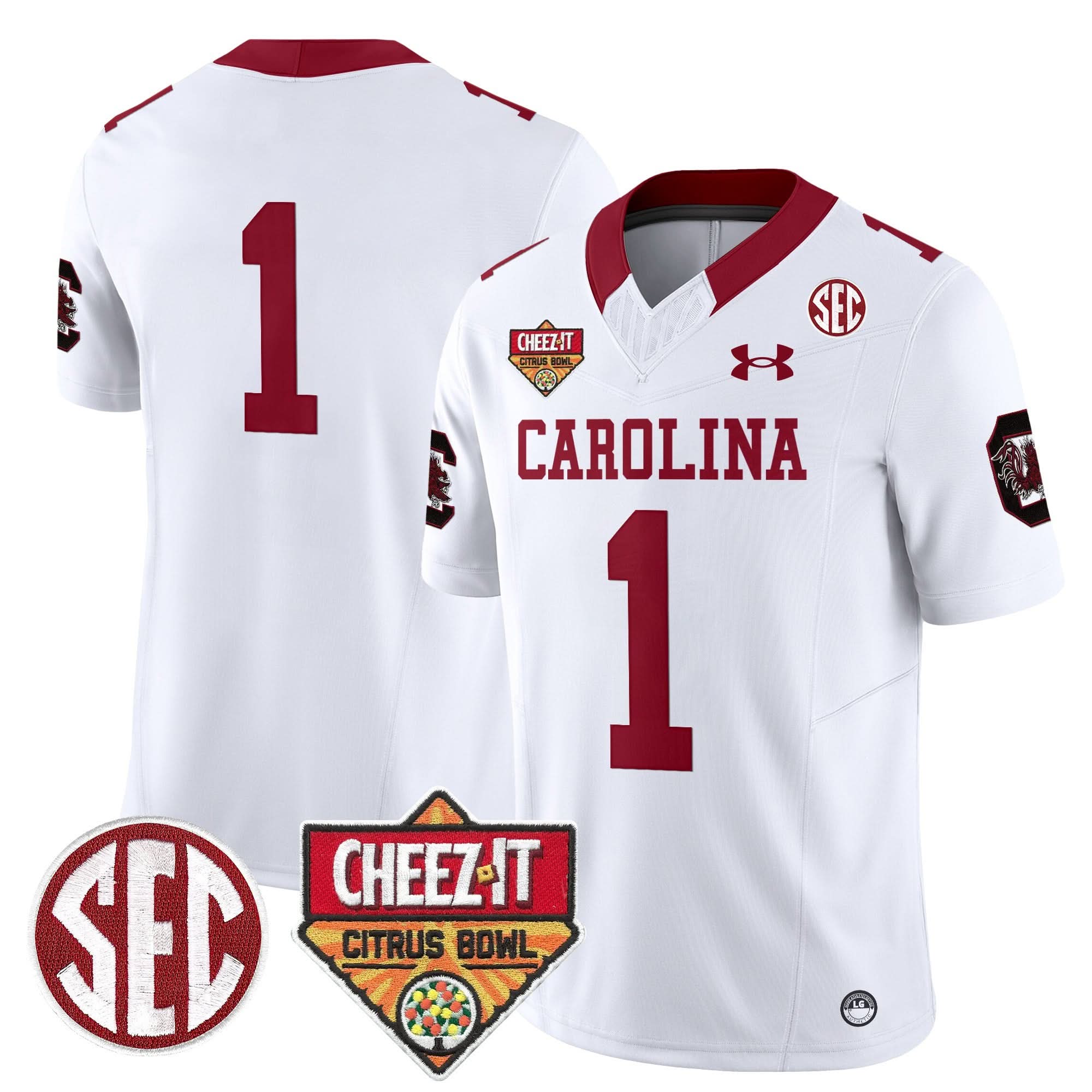 South Carolina Gamecocks 1980 Throwback Cheez-It Citrus Bowl Patch Vapor Limited Jersey - All Stitched - Image 17
