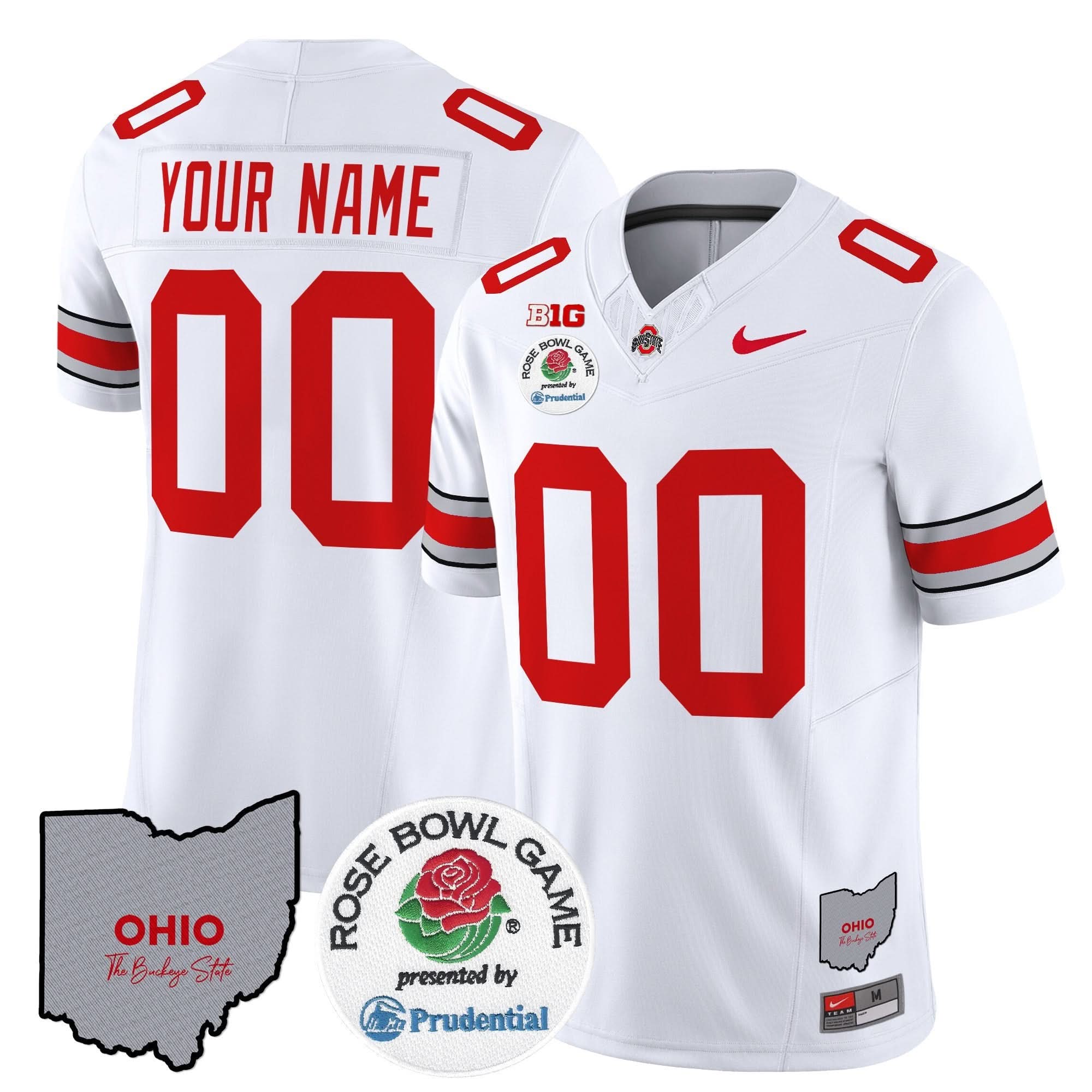 Custom Ohio State Buckeyes Jersey Rose Bowl Vapor Limited V2 Stitched All Colors