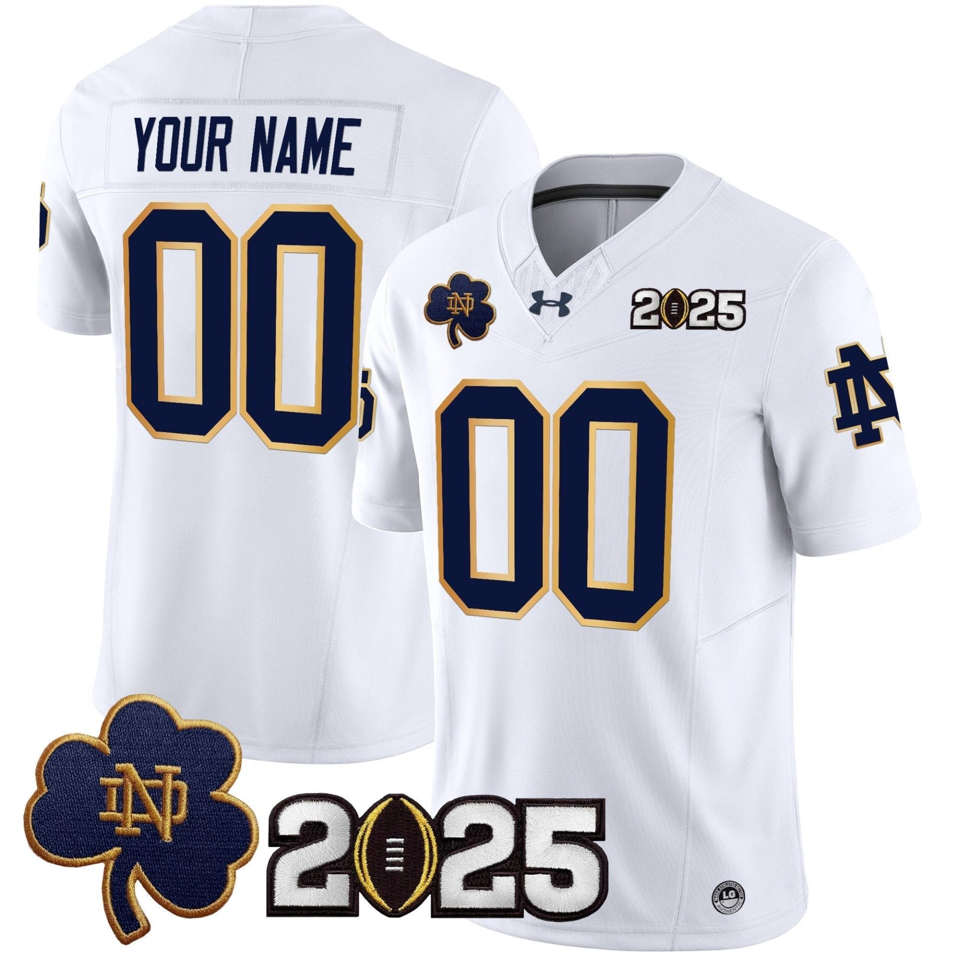Notre Dame Fighting Irish 2025 CFP Final Patch Vapor Limited Custom Jersey - All Stitched - Image 2