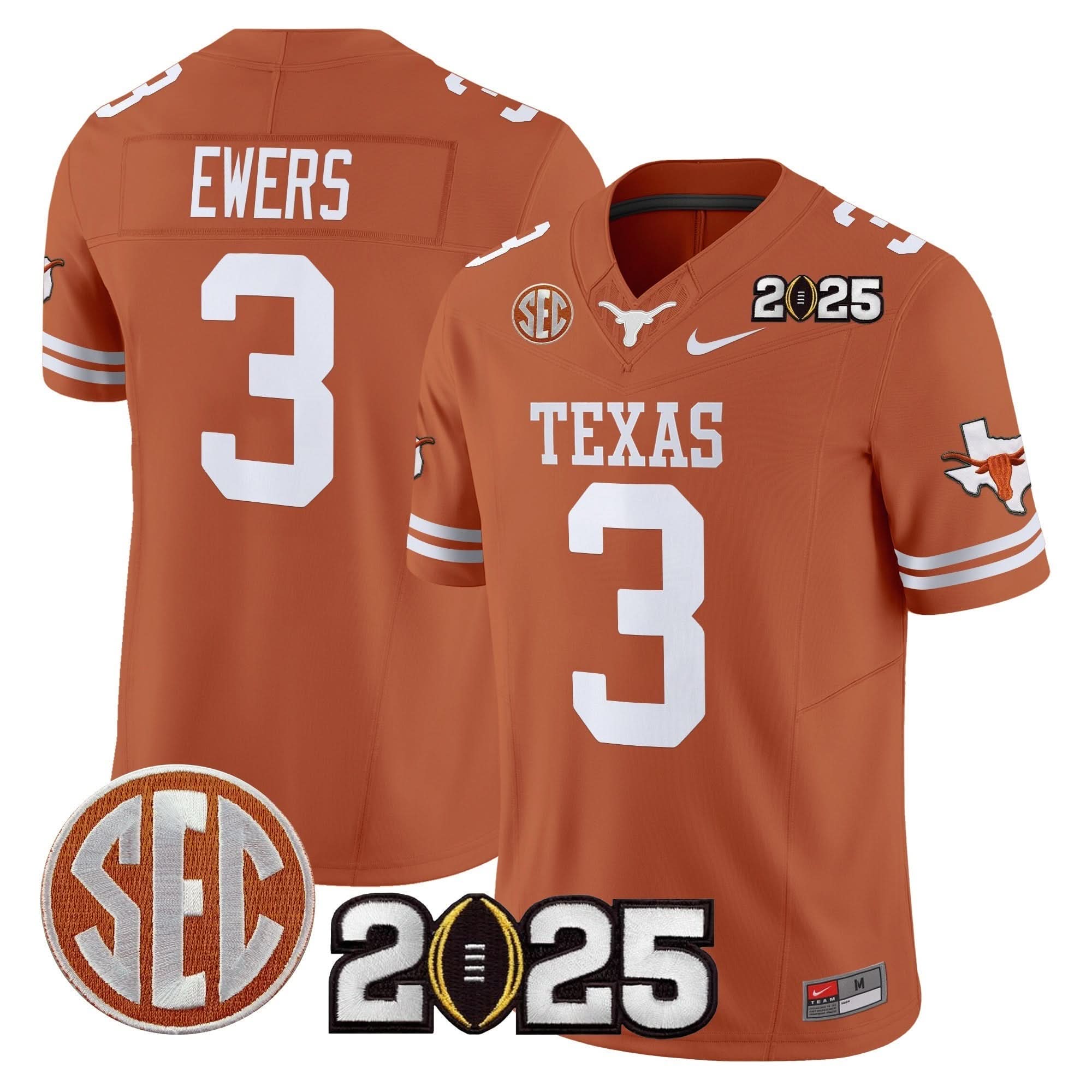 Texas Longhorns 2025 CFP Final Patch Vapor Limited Jersey - All Stitched - Image 21