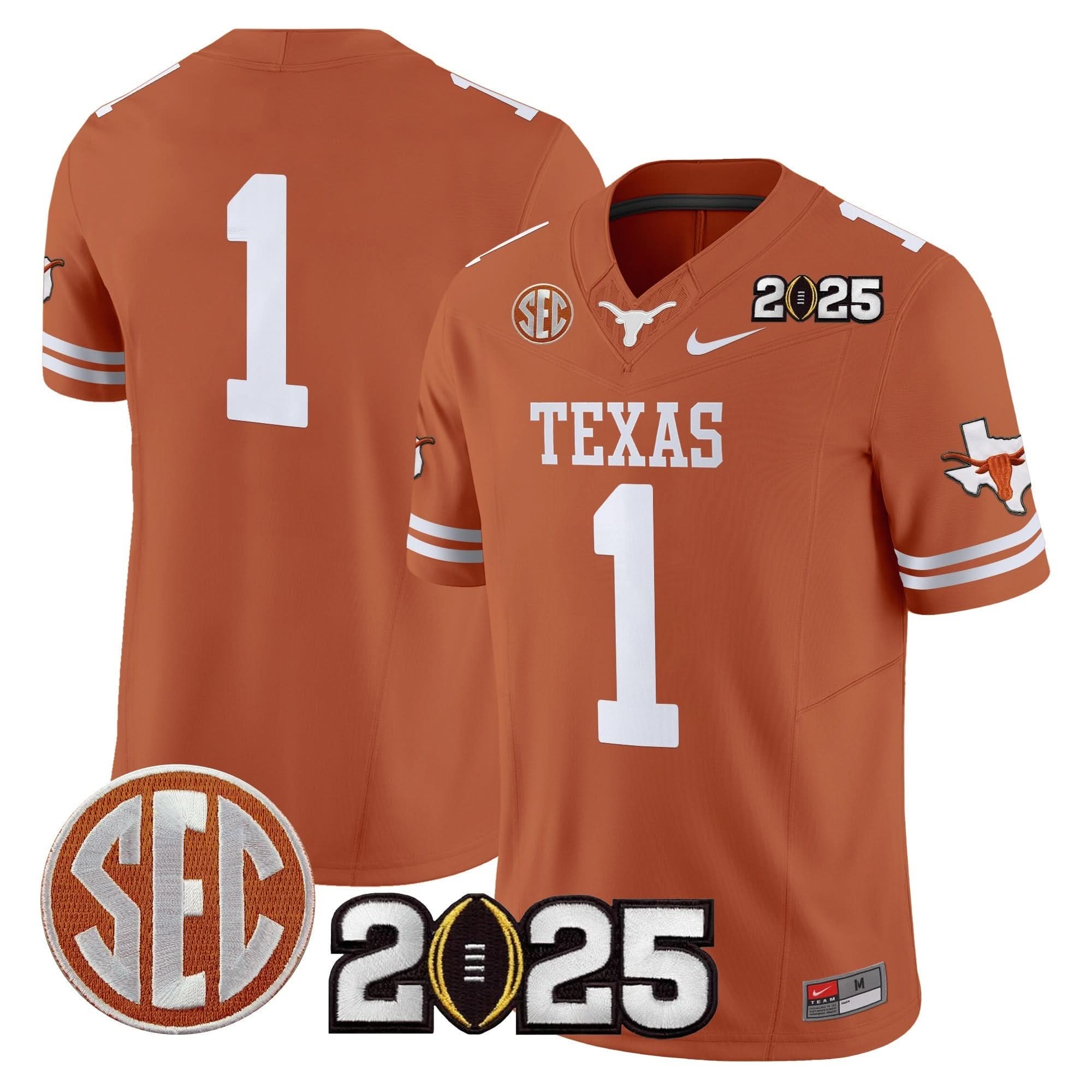 Texas Longhorns 2025 CFP Final Patch Vapor Limited Jersey - All Stitched - Image 30