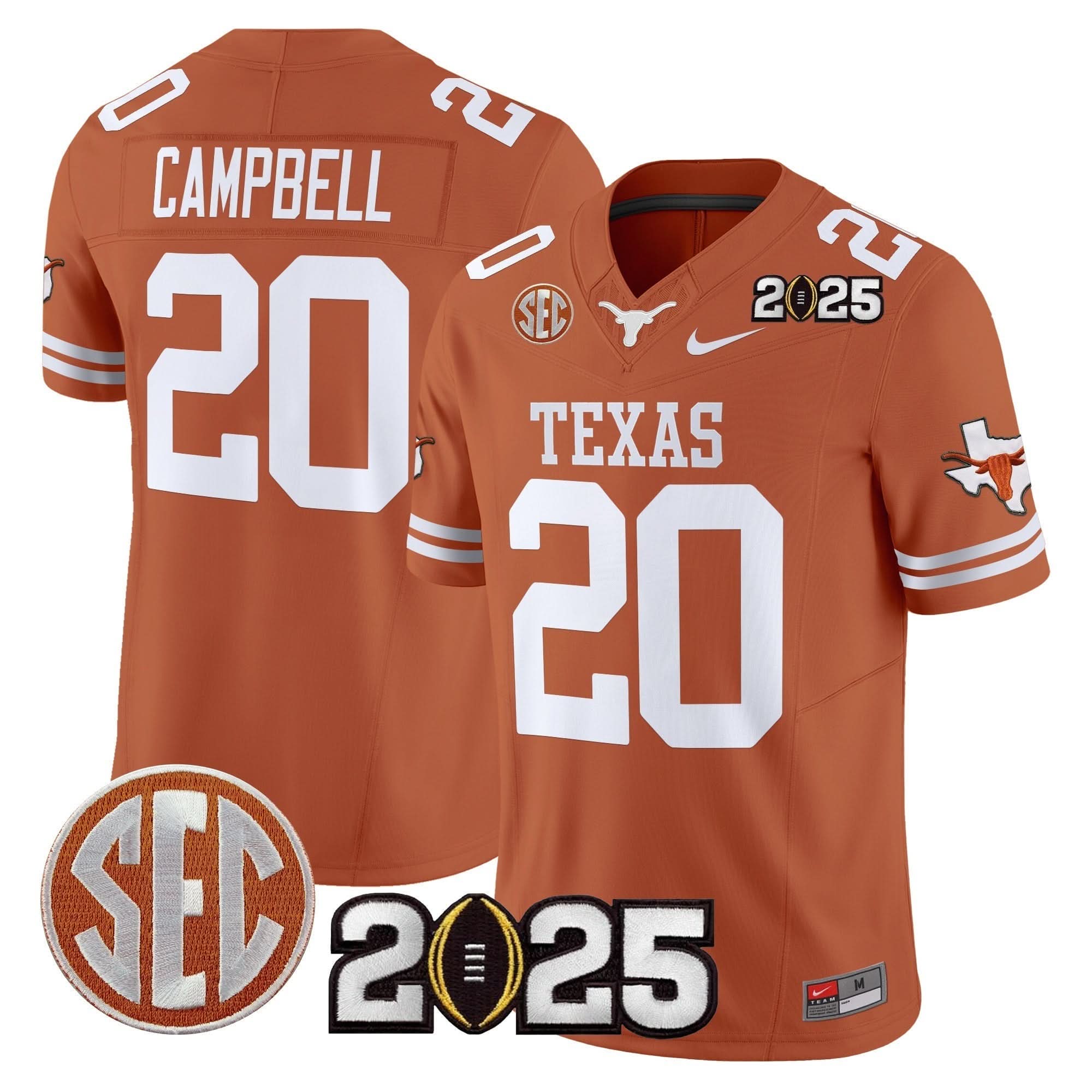 Texas Longhorns 2025 CFP Final Patch Vapor Limited Jersey - All Stitched - Image 27