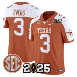 Alternative view of Texas Longhorns 2025 CFP Final Patch Vapor Limited Jersey - All Stitched